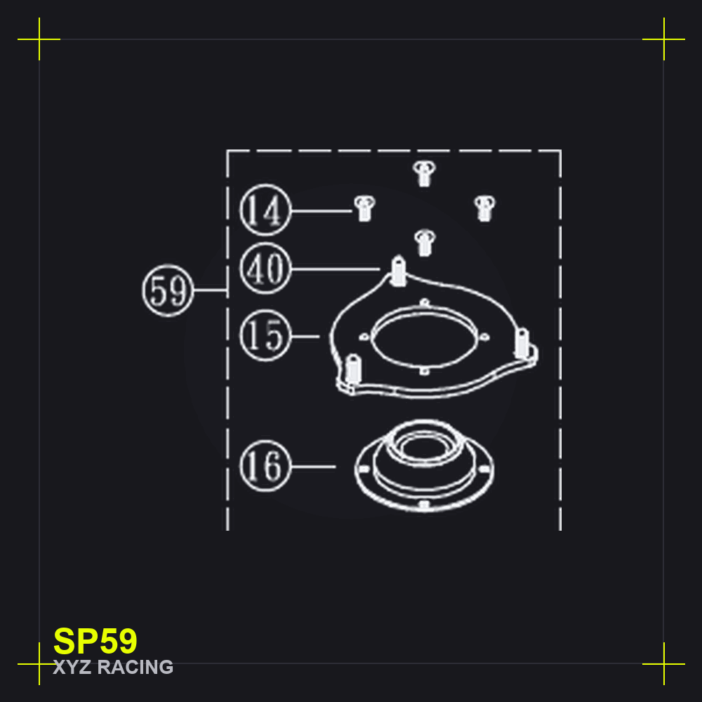 Rubber Top Mount (Complete) (SP59)