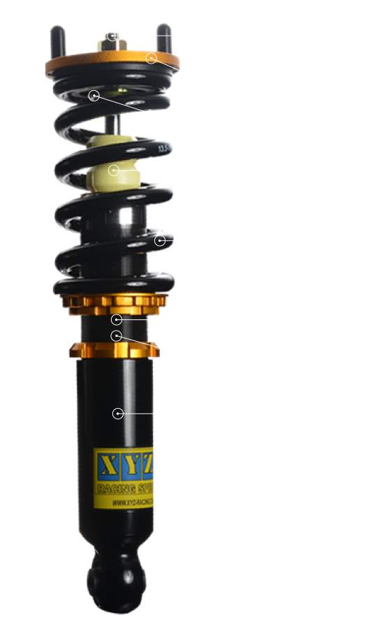 XYZ Racing Racing Spec Coilovers — Porsche 992 GT3 (with hydraulic lift, excl.control system) 2021-2026