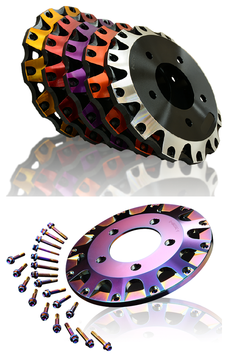 Two-tone anodized centre bells